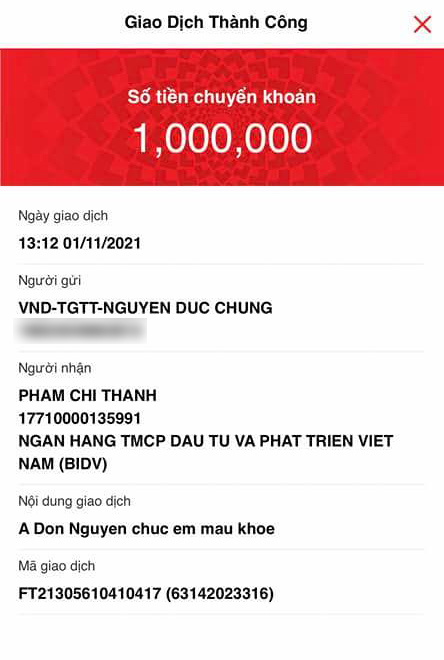 Nam diễn viên Don Nguyễn - 1 triệu đồng