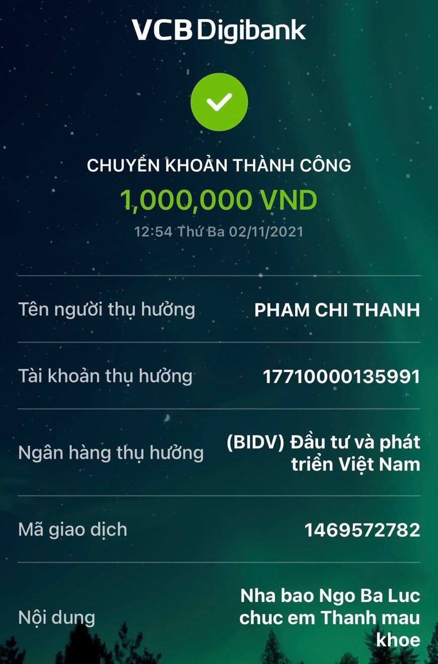 Nhà báo Ngô Bá Lục - 1 triệu đồng