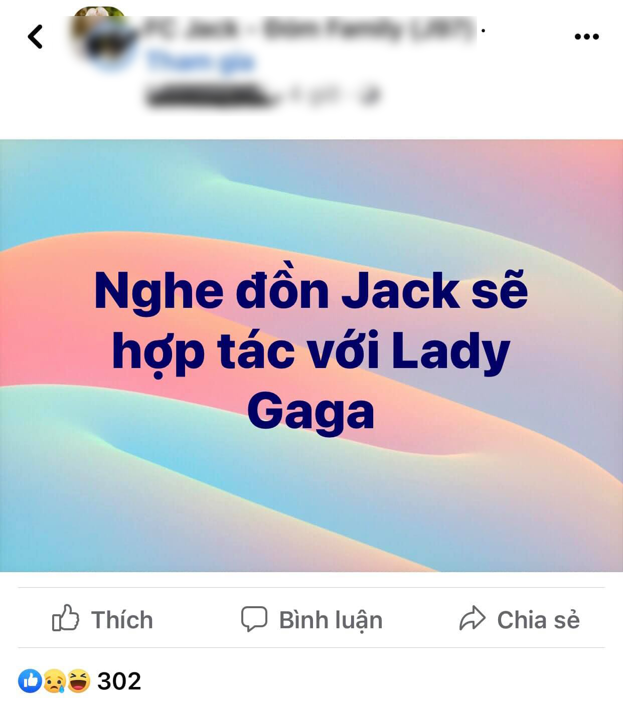 Thông tin đồn đoán Jack kết hợp với Lady Gaga được cho xuất phát từ một group fan của Jack