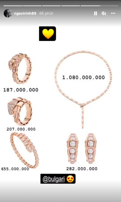 Ngọc Trinh tậu bộ trang sức hơn 2 tỷ đồng, mạnh dạn tag tên thương hiệu không sợ hàng pha ke