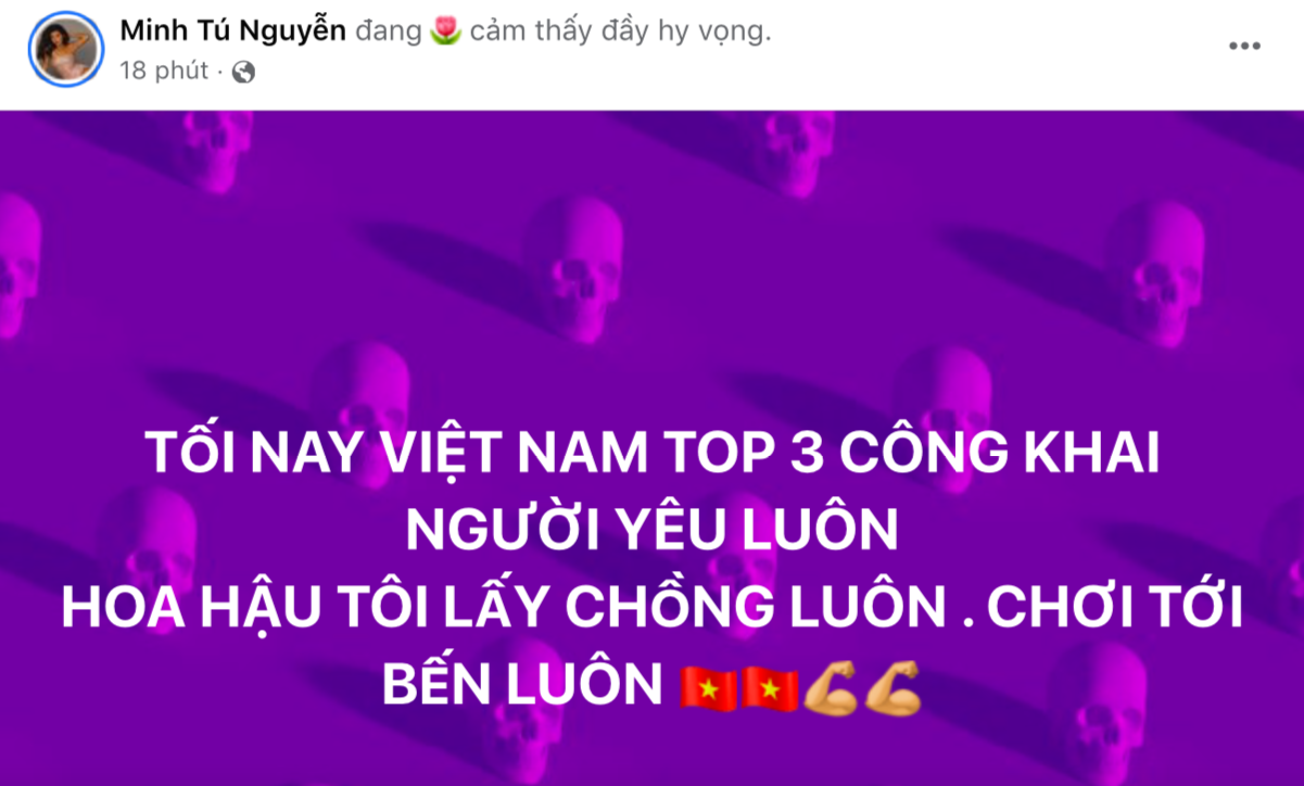 Minh Tú tuyên bố sẽ lấy chồng luôn nếu Nguyễn Thúc Thuỳ Tiên đăng quang Miss Grand International 2021
