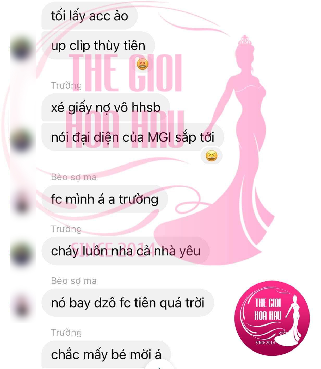 Đoạn tin nhắn được cho từ group chat FC Khánh Vân, kêu gọi phát tán clip xé giấy nợ của Thuỳ Tiên