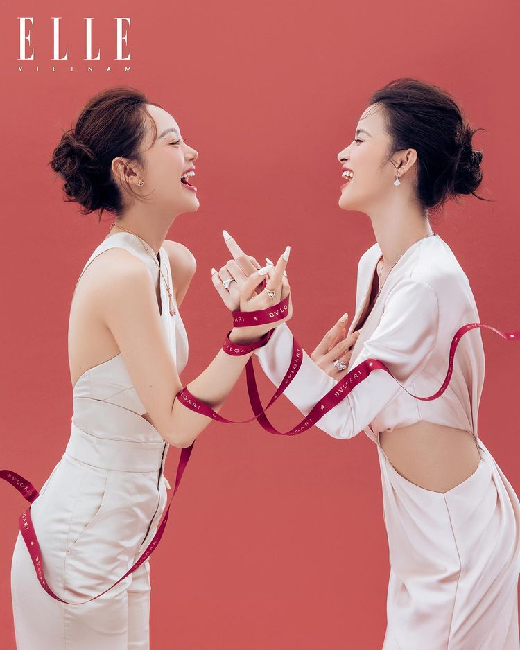 Minh Hằng và Đông Nhi trong bộ ảnh chụp cho tạp chí ELLE số tháng 12/2021