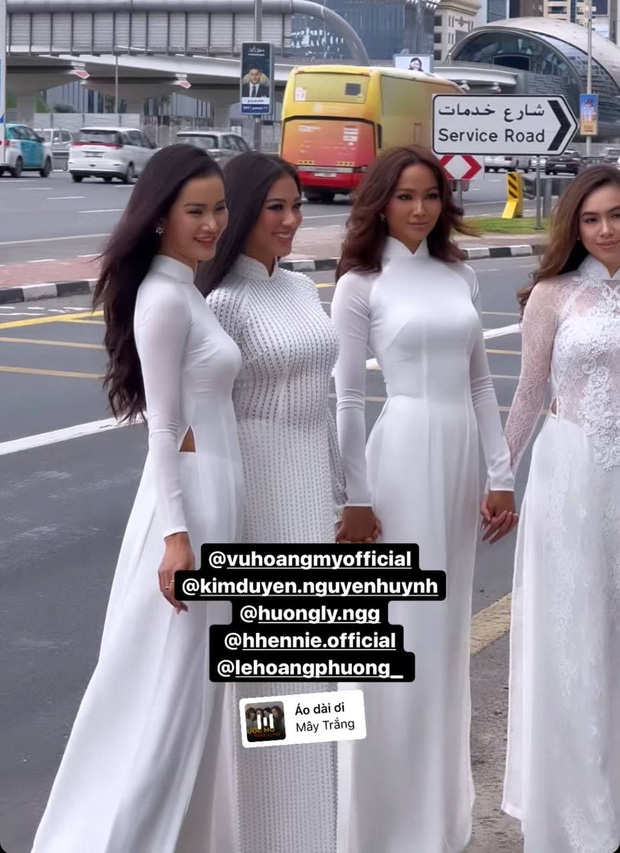 Nguyễn Huỳnh Kim Duyên lộ vòng 2 tròn trịa khi diện áo dài cùng hội chị em thả dáng tại Dubai
