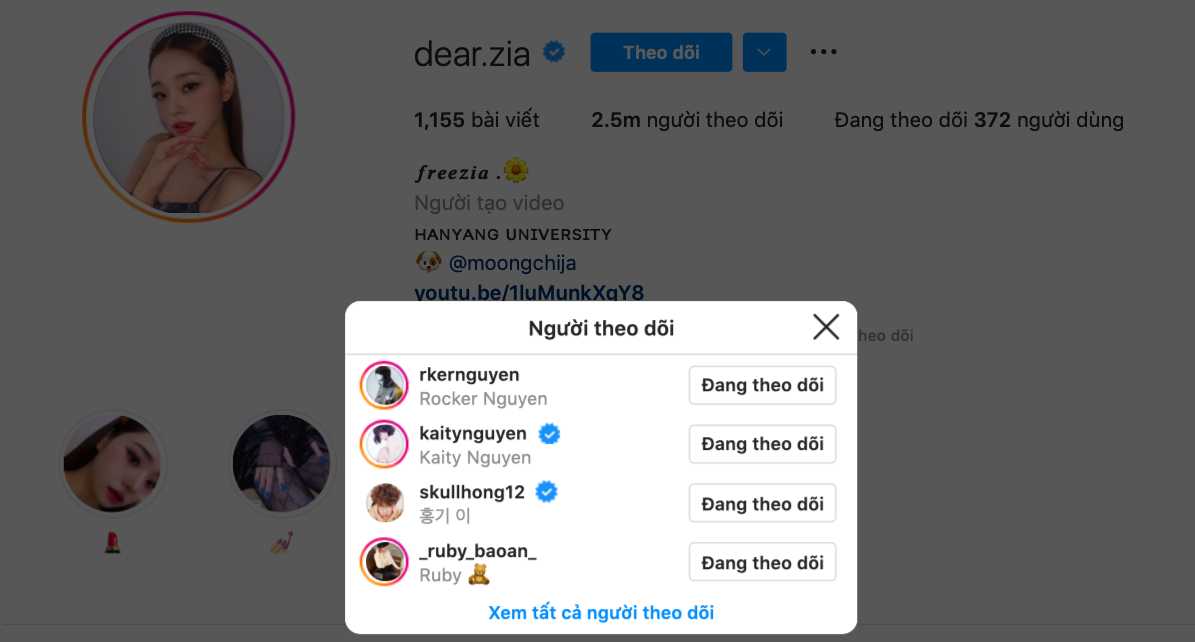 Một số sao Việt follow liền tay Instagram của Song Ji Ah