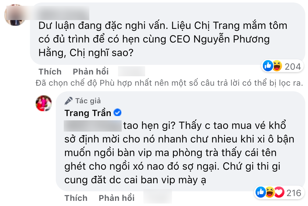 Trang Trần lại cà khịa CEO Phương Hằng dịp đầu năm, tiết lộ bà chủ Đại Nam bị cấm xuất cảnh?