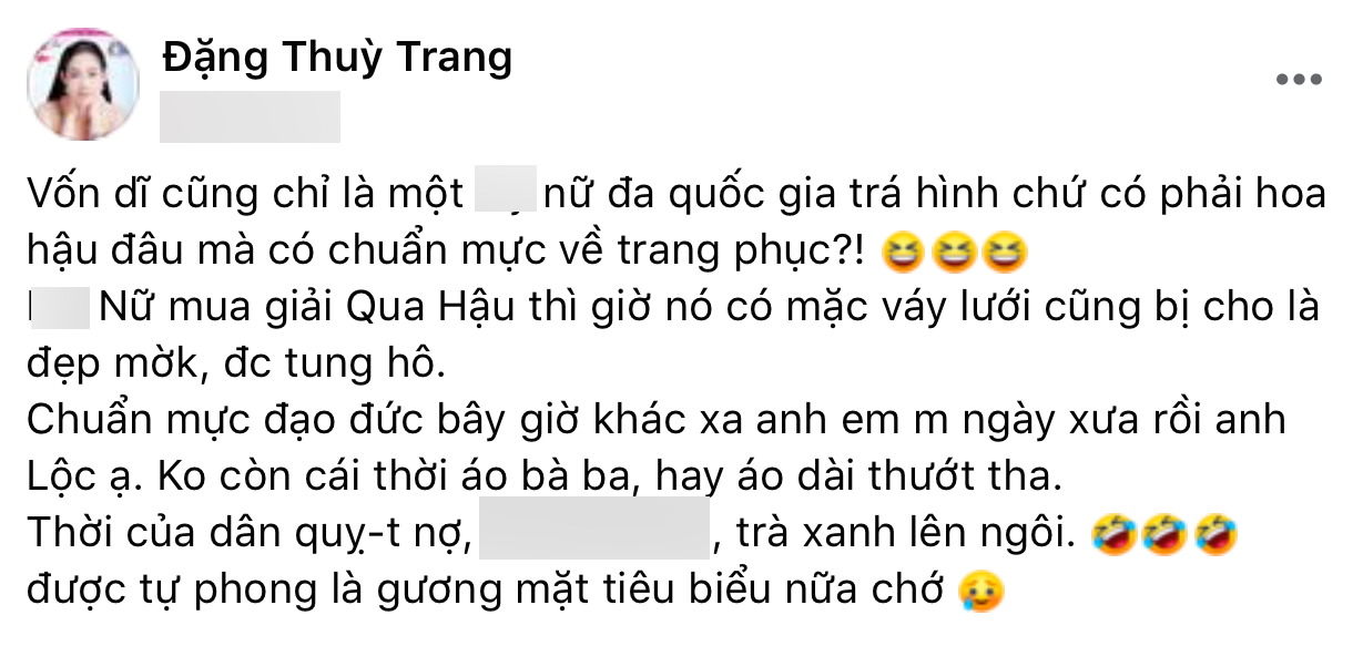 Chị gái Đặng Thu Thảo tán thành ý kiến của NSUT Thành Lộc, mỉa mai: Thời của dân quỵt nợ, trà xanh lên ngôi