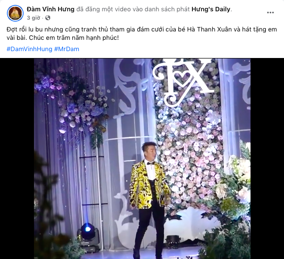 Đàm Vĩnh Hưng khơi dậy tranh cãi khi chia sẻ video dự đám cưới Hà Thanh Xuân và vua cá koi