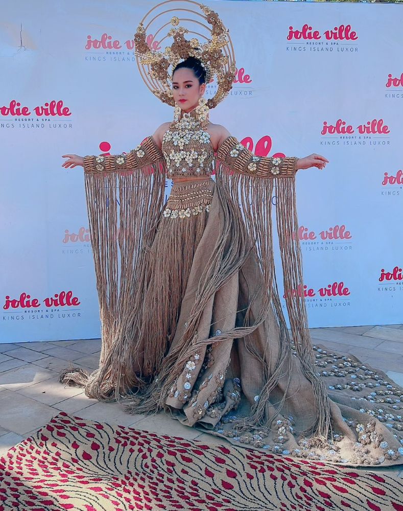 Diện váy làm từ sợi Đay, Vũ Huyền Diệu đoạt giải quốc tế trang phục về Môi trường - ảnh 3