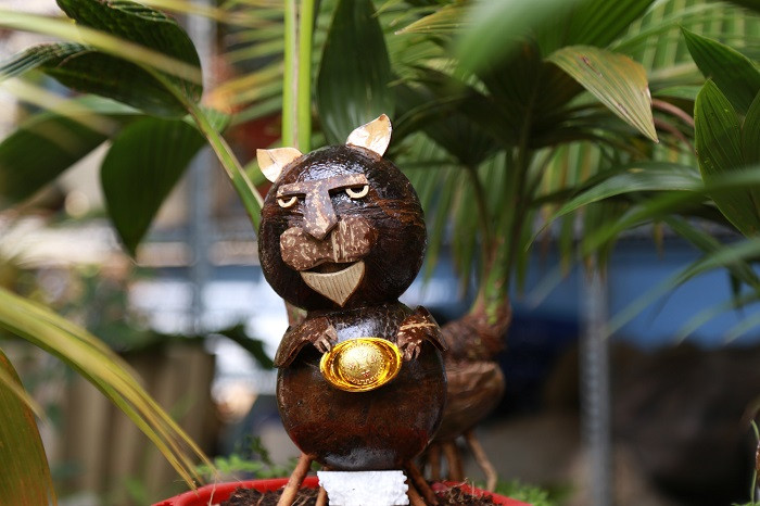Loạt bonsai  dừa tạo hình linh vật hổ năm Nhâm Dần 2022 có 'ánh mắt phán xét' gây sốt - ảnh 7