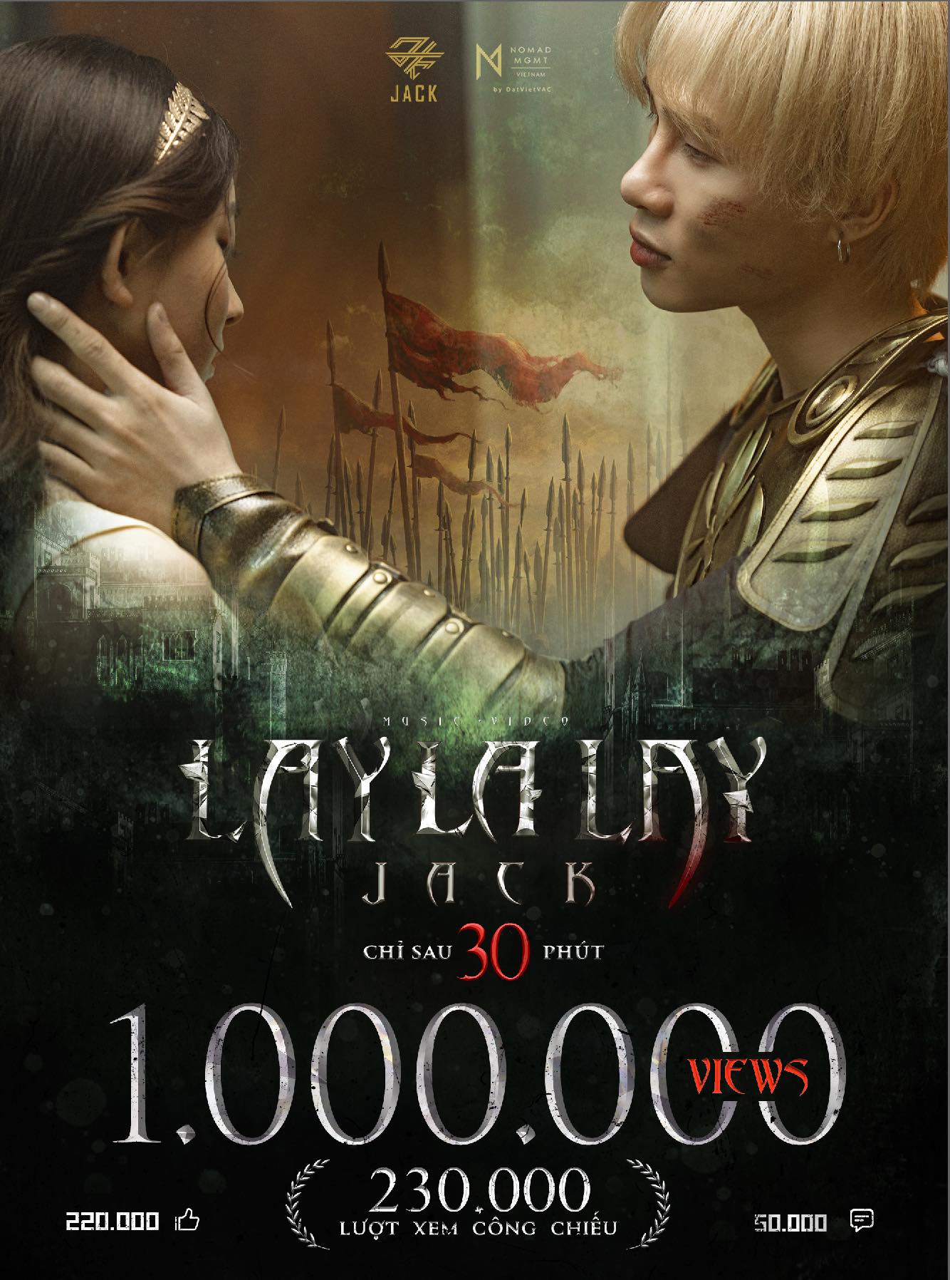 Thành tích sau 30 phút công chiếu MV 'Laylalay' của Jack vừa qua