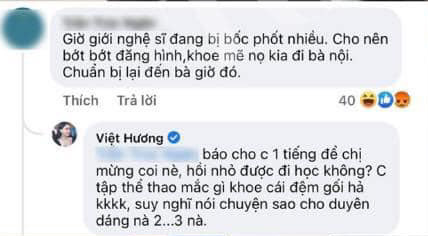 Việt Hương đáp trả bình luận tiêu cực của anti-fan dành cho mình.