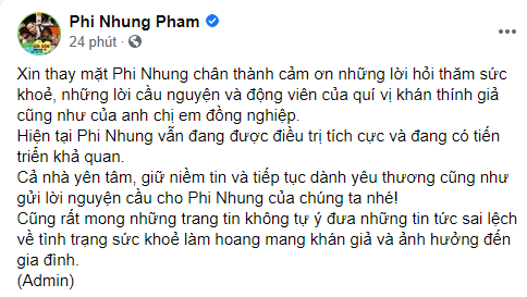 Thông báo này khiến fan Phi Nhung thở phào nhẹ nhõm.