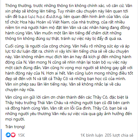 Nguyên văn bài viết của Khánh Vân.