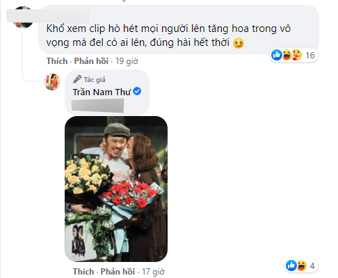 Đăng hình bên NS Hoài Linh, Nam Thư đáp trả anti-fan rằng đàn anh hết thời, không ai thèm tặng hoa