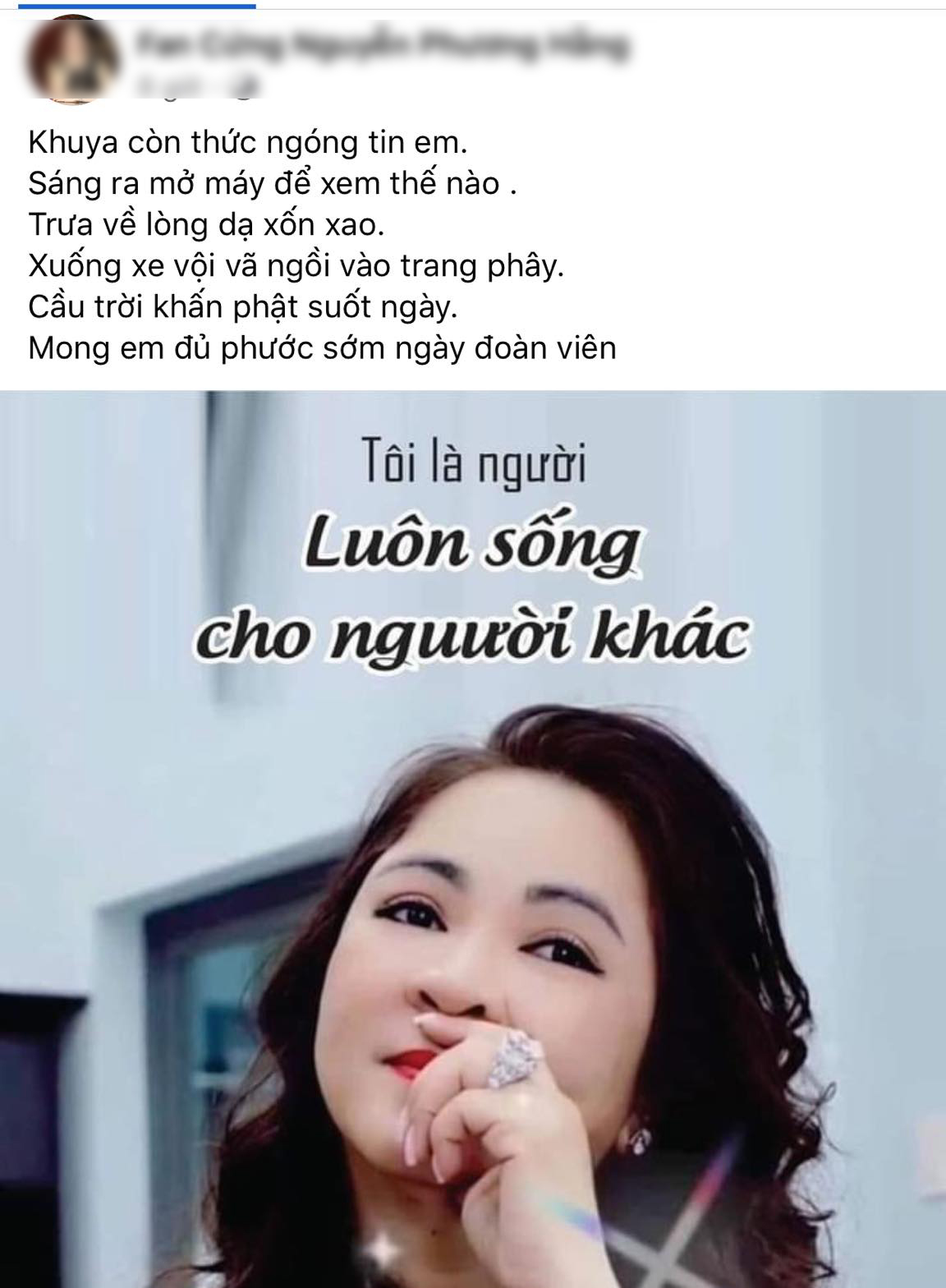Nhóm fan cứng bà Phương Hằng làm thơ nhớ nhung thần tượng, mong sớm ngày đoàn viên Nhóm fan cứng bà Phương Hằng làm thơ nhớ nhung thần tượng, mong sớm ngày đoàn viên