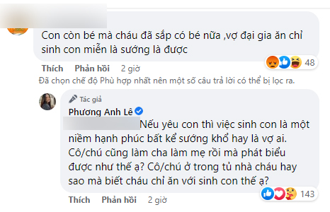 Phanh Lee đáp trả bình luận khiếm nhã dành cho mình.