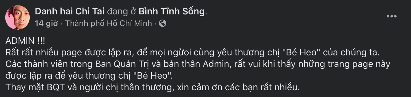 Admin fanpage của cố nghệ sĩ Chí Tài biết ơn vì CĐM xứ Việt lập nhóm bảo vệ chị Béo Heo - ảnh 2