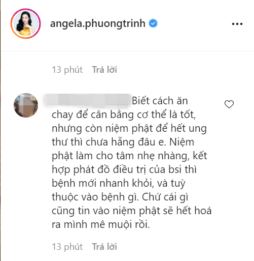 Angela Phương Trinh gây tranh cãi vì chia sẻ thông tin chữa bệnh ung thư bằng cách 'nói chuyện với khối u' - ảnh 3