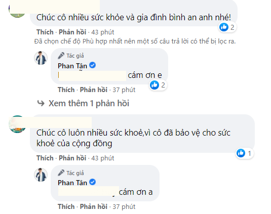 Hàng loạt lời chúc sức khoẻ cùng bình an được cư dân mạng gửi tới gia đình nam diễn viên