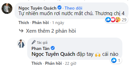 anh 'Vi cá' Qúach Ngọc Tuyên cùng nhiều nghệ sĩ khác cũng dành lời khen đến công việc tuy thầm lặng nhưng mang lại 'giá trị' của mẹ Tân Trề.