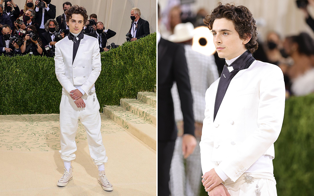 Timothée Chalamet được ví như hoàng tử với chiếc áo của Haider Ackermann kết hợp cùng quần Rick Owens