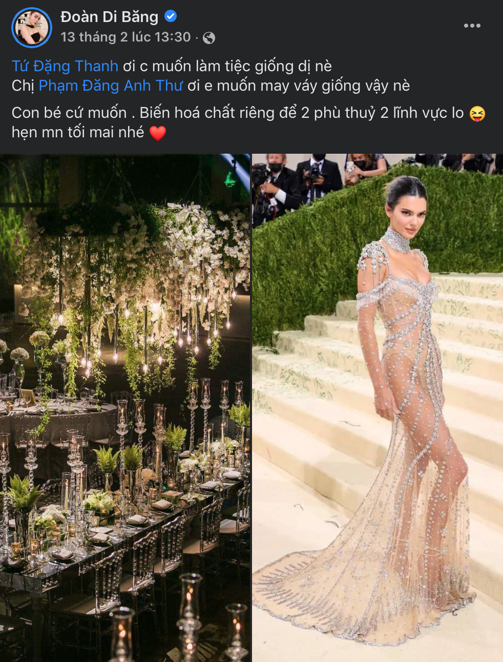 Xôn xao chiếc váy giá 9 chữ số của Đoàn Di Băng “nhái” theo Kendall Jenner, chính chủ nói gì?
