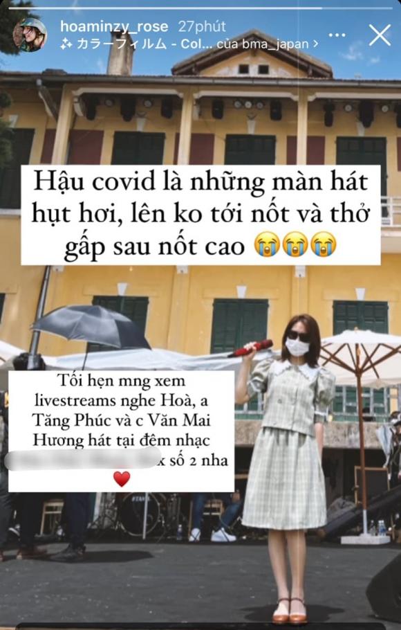 Hòa Minzy tiết lộ tình hình sức khỏe đáng quan ngại hậu Covid-19, điểm chung nhiều ca sĩ mắc phải
