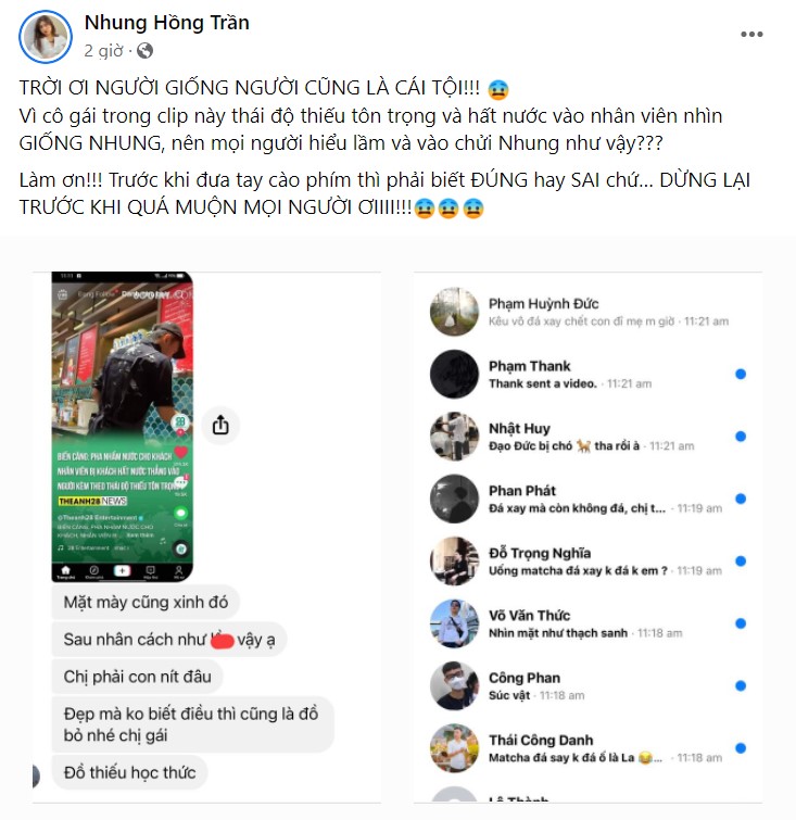 Cô gái gặp rắc rối, bị tấn công  vì bị nhận nhầm là chị gái matcha đá xay không đá,  nhiều netizen vội vã quay xe xin lỗi