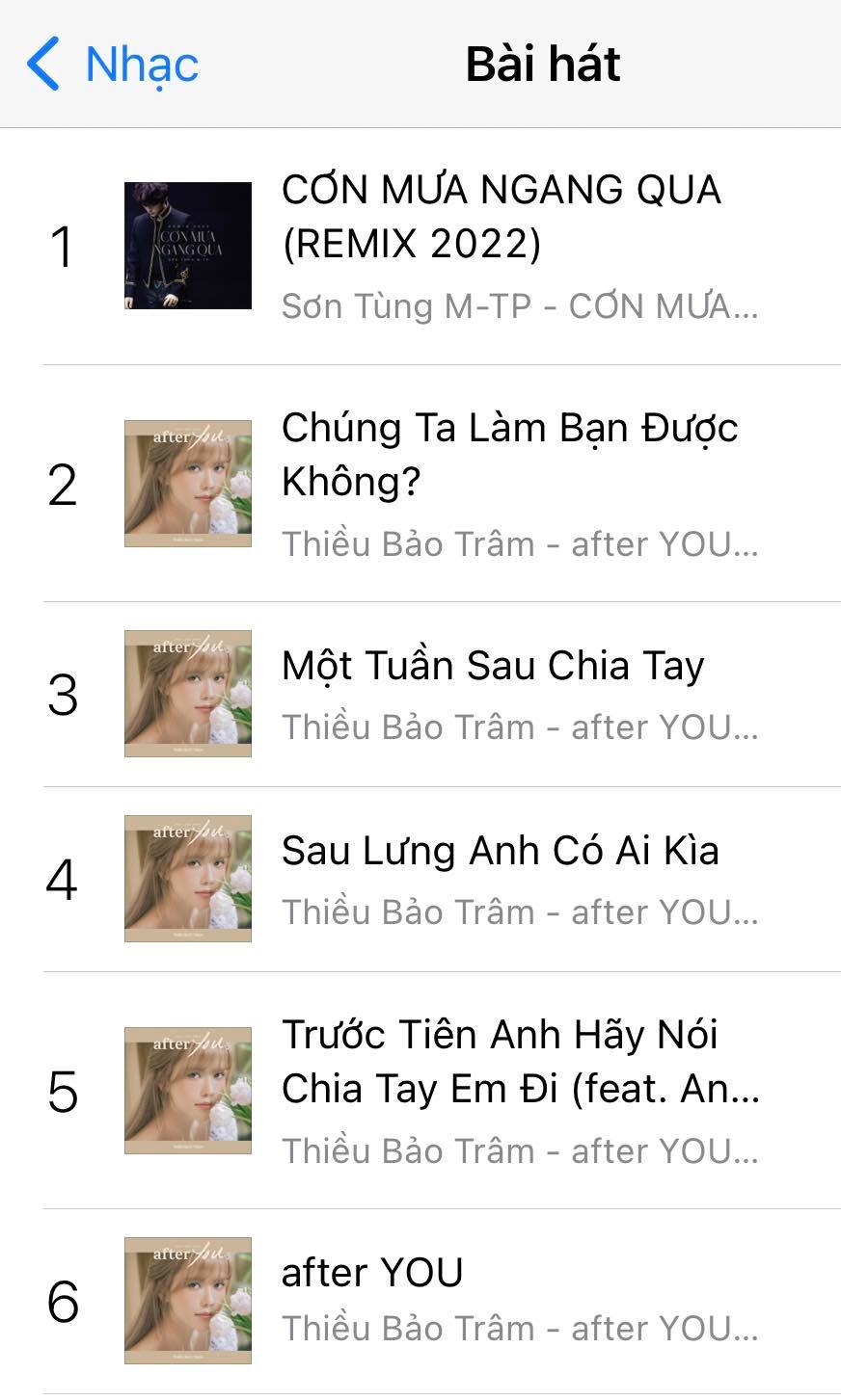 Sau màn PR bài hát trên story, Sơn Tùng M-TP bất ngờ vượt mặt Thiều Bảo Trâm trên bảng xếp hạng - ảnh 6