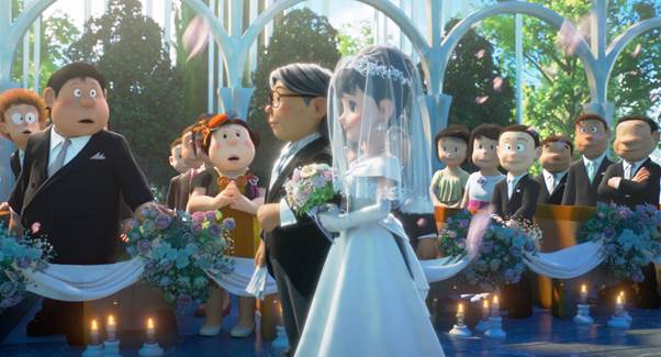 “Bóc giá” lễ cưới thế kỷ giữa Nobita và Shizuka: Không gian hiện đại bốn mùa, tiệc cưới hoành tráng đẹp như cổ tích - ảnh 2