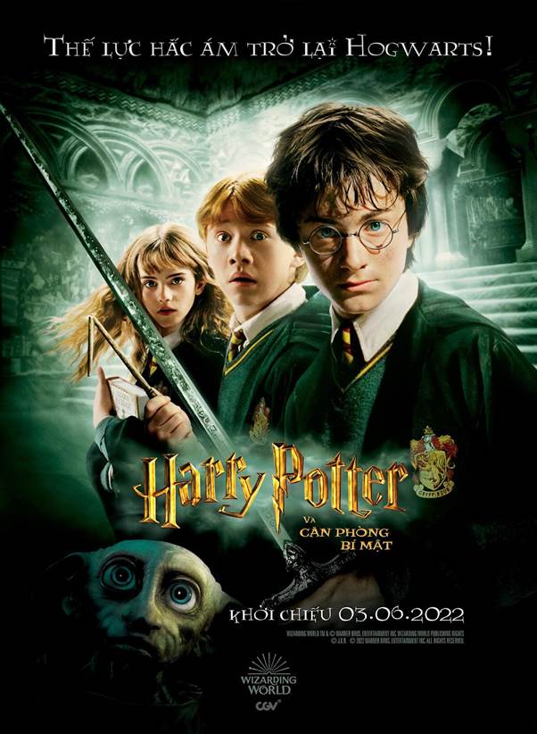 Kỷ niệm 21 năm thương hiệu  Harry Potter, ba phần phim đầu tiên sẽ trở lại các phòng vé Việt
