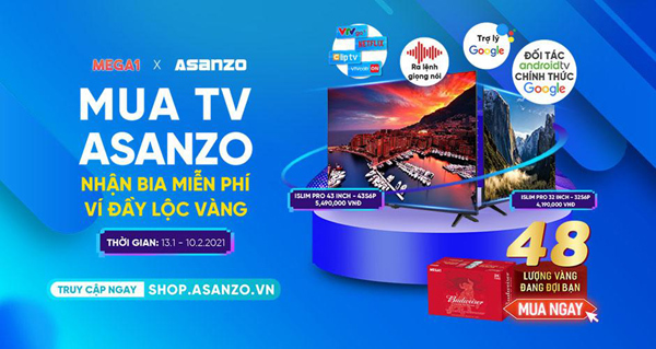 Cơ hội nhận quà tài lộc khi mua tivi Asanzo