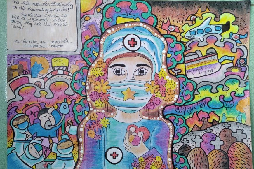 “Ngày hội sắc màu” 2021: Tự hào những “anh hùng chống dịch' qua nét vẽ trẻ thơ - ảnh 6