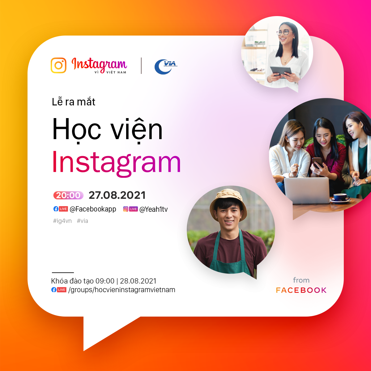 Cộng đồng khởi nghiệp háo hức đăng ký tham gia chương trình “Học viện Instagram