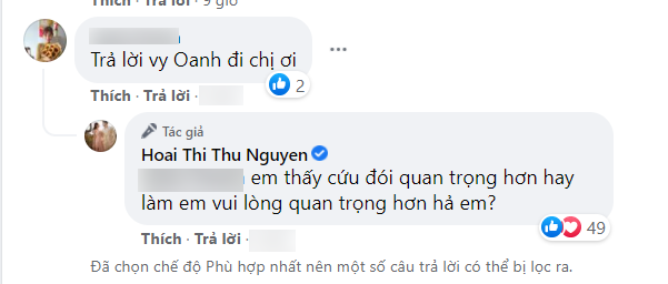 Bị dân mạng kêu đáp trả Vy Oanh, HH Thu Hoài liền phản ứng: 'Cứu đói hay làm em vui quan trọng hơn' - ảnh 1