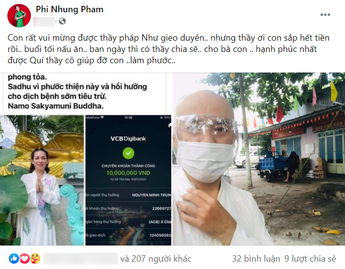 Ồn ào lắng xuống, Phi Nhung ủng hộ 10 triệu đồng mua gạo cho công nhân bị phong tỏa - ảnh 1