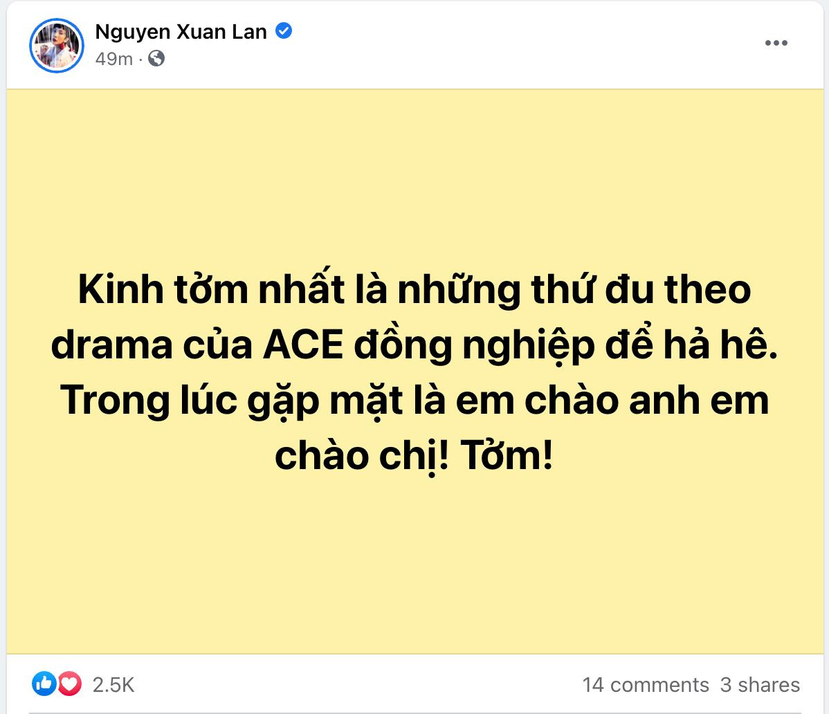 Phản ứng của loạt sao Việt trước phát ngôn của Xuân Lan: Kinh tởm nhất thứ đu drama để hả hê