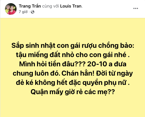 Trang Trần và ông xã dự định mua đất tặng quà sinh nhật con gái Trang Trần và ông xã dự định mua đất tặng quà sinh nhật con gái - ảnh 1