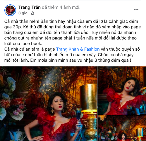 Chấn động: Fanpage Trang Trần bị hacker đổi tên thành lừa đảo, cựu người mẫu liền có động thái gây chú ý