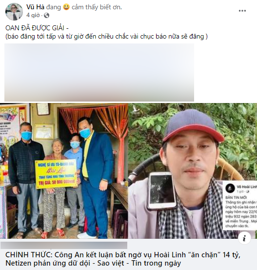 Phản ứng của sao Việt khi hay tin Hoài Linh không bị khởi tố vụ ăn chặn tiền từ thiện?