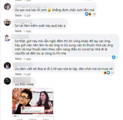 Lên tiếng bênh Hoài Linh, một nam ca sĩ bị tấn công đến mức khóa bình luận Facebook? - ảnh 1