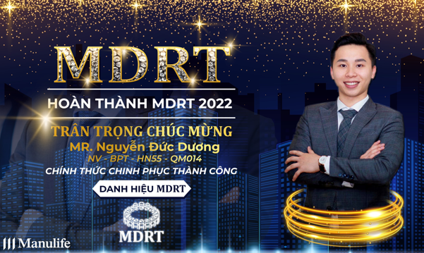 

Chàng trai trẻ Nguyễn Đức Dương chính thức nhận danh hiệu MDRT 