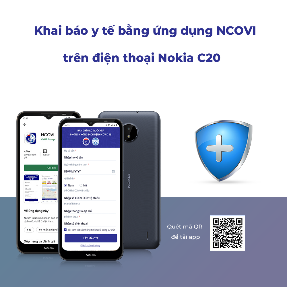  Khai báo y tế bằng ứng dụng NCOVI trên Nokia C20 