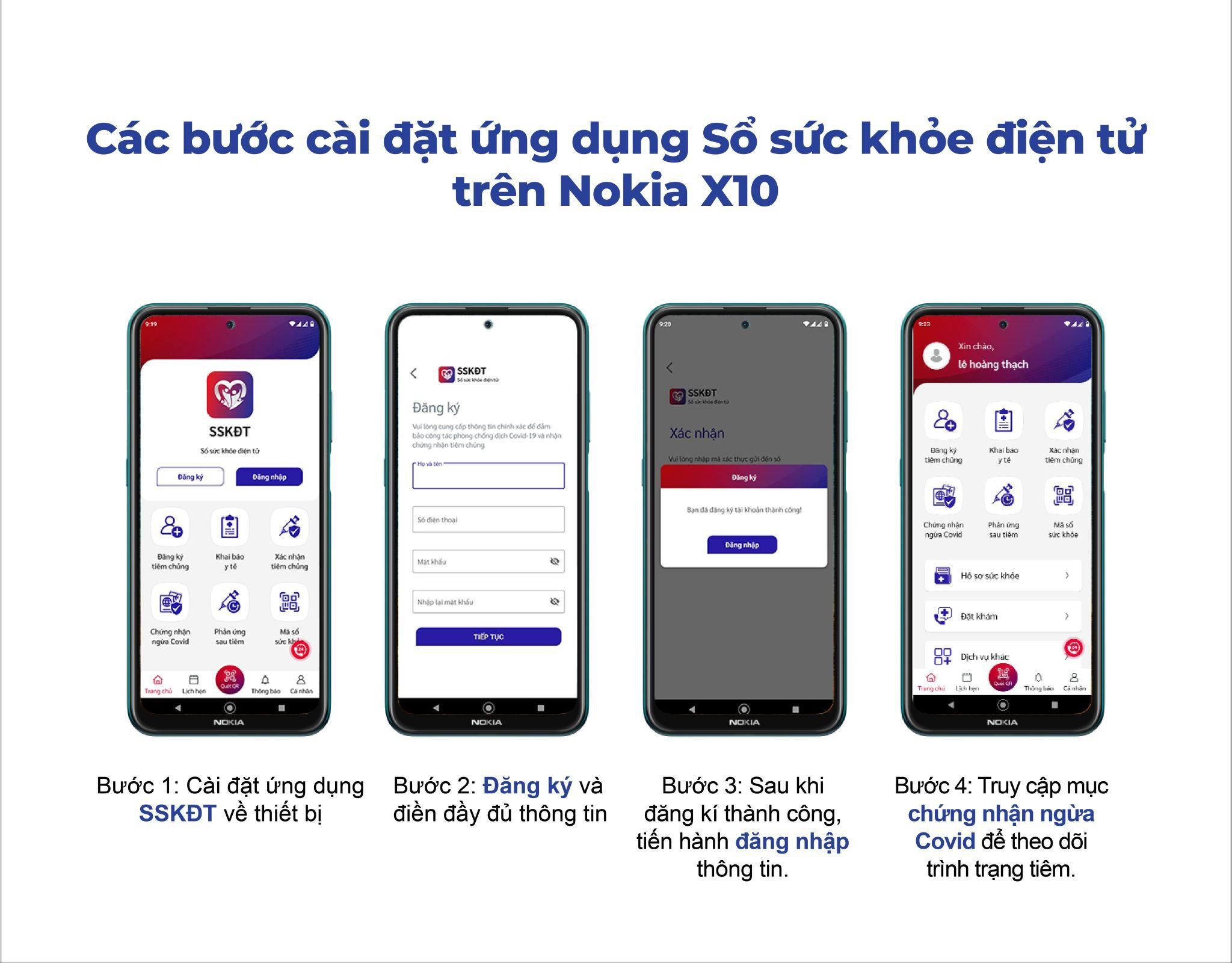  Các bước cài đặt ứng dụng Sổ sức khỏe điện tử trên Nokia X10 
