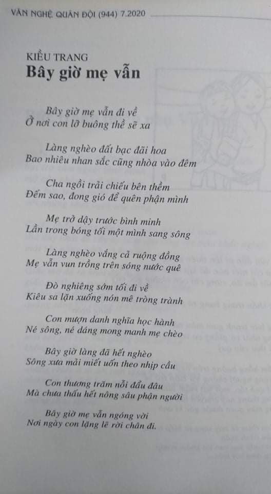  Một bài thơ khác của Gia Trang trên Tạp chí Văn nghệ Quân đội  