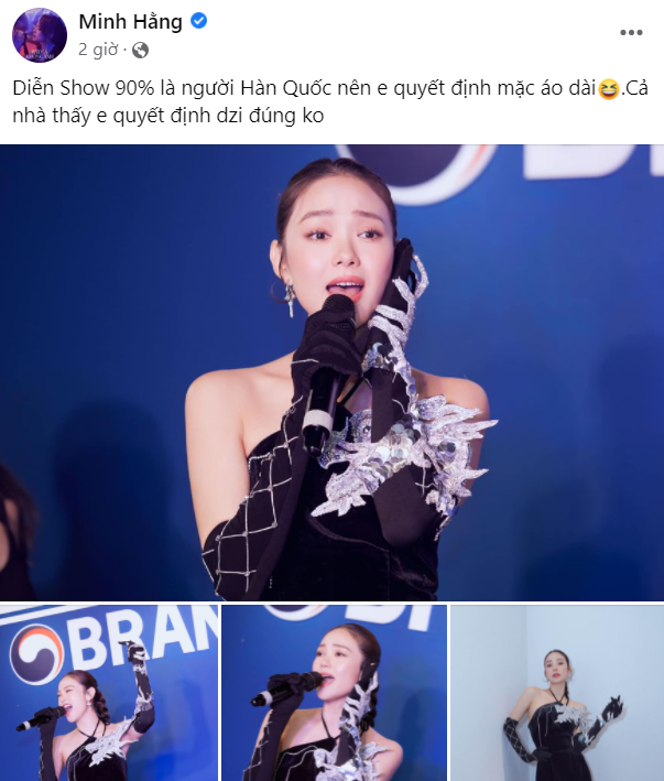 Minh Hằng bảo mặc áo dài Việt Nam khi hát cho người Hàn, netizen thắc mắc Đây là áo yếm mà?