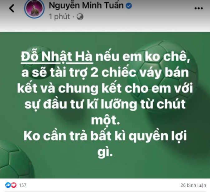 NTK Nguyễn Minh Tuấn muốn tài trợ váy cho Đỗ Nhật Hà không cần quyền lợi, Trang Trần lên tiếng: Phải xem lại