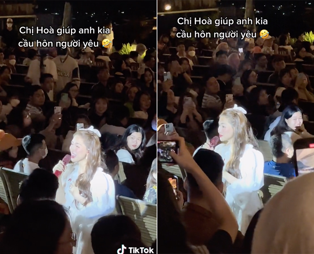 Hoà Minzy hát hit “Cầu hôn” cực lầy lội giúp fan hỏi cưới bạn gái, netizzen đồng loạt: “Chị thật tốt với fan”