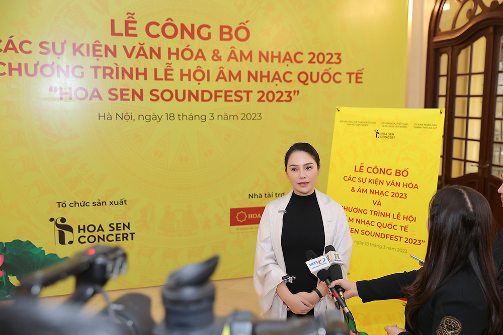 Bà Lê Hoàng Diệu Tâm - Tổng Giám đốc Công ty TNHH tổ chức biểu diễn nghệ thuật và hoà nhạc quốc tế Hoa Sen (Hoa Sen Concert) (2)